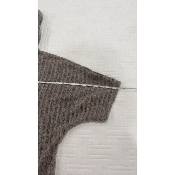 Michael Tyler gray knit hooded sweater faux fur trim button front size S - Picture 6 of 8